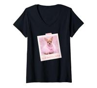 Mujer Sin Miedo a un desafío Camiseta Cuello V