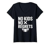 Mujer Sin niños por elección Orgullosamente sin hijos Estilo de vida para no padres Camiseta Cuello V