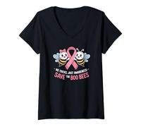 Mujer Sin Trucos, Solo Conciencia Salva a Las Abejas Boo Cáncer de Mama Camiseta Cuello V
