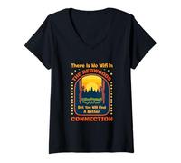 Mujer Sin WiFi En Los Árboles Redwoods California Digital Detox Camiseta Cuello V