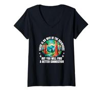 Mujer Sin WiFi En Los Árboles Redwoods California Digital Detox Camiseta Cuello V