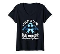 Mujer Síndrome de Angelman Camiseta Cuello V