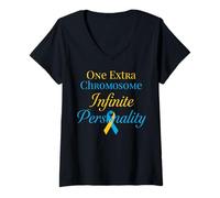 Mujer Síndrome de Down de Personalidad Infinita de un cromosoma Extra Camiseta Cuello V