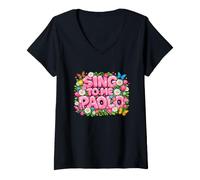 Mujer Sing To Me Paolo Pastel Linda Mariposa Nostalgia Camiseta Cuello V