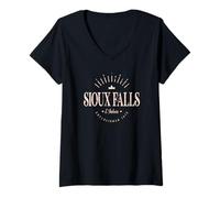 Mujer Sioux Falls Dakota del Sur Moderno - Sioux Falls SD Camiseta Cuello V
