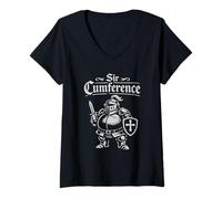 Mujer Sir Cumference Funny Medieval Knight Matemáticas Juego de Palabras REN Faire Camiseta Cuello V