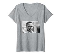 Mujer Sir David Attenborough Presentador de documentales de Naturaleza de la BBC 1965 Camiseta Cuello V