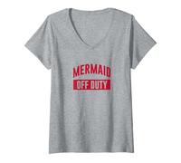 Mujer Sirena Fuera de Servicio Divertido Playa océano Regalo para Nadar Mujeres niñas Camiseta Cuello V