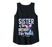 Mujer Sirena Sirenas Sister of The Birthday Mermaid Camiseta sin Mangas
