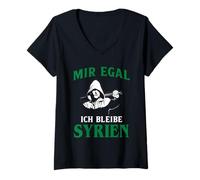 Mujer Siria Gift Flag Siria Vintage Siria Damasco Camiseta Cuello V