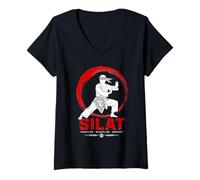 Mujer Sistema de Combate Silat Camiseta Cuello V