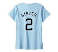 Mujer Sister Team Shirt # 2 Handball Sis Rugby Volleyball Hockey Camiseta Cuello V