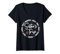 Mujer Sisters Trip 2026 Great Memories Summer Vacation Matching Camiseta Cuello V