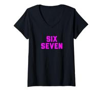 Mujer Six Seven 6 7 Meme Design Camiseta Cuello V