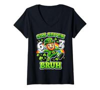 Mujer Six Seven 67 Meme Cool St Patrick's Day Teens Boys Girls Camiseta Cuello V