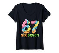 Mujer Six Seven 67 Number Ice Cream Drip Meme 6 7 Kids Boys Girls Camiseta Cuello V