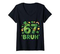 Mujer Six Seven St Patricks Day 67 6 7 Lucky Leprechaun Hombres Mujeres Camiseta Cuello V