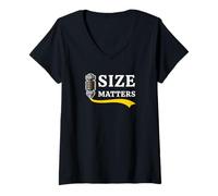 Mujer Size Matters Funny 3D Printing PLA Filamento Broma Maker Pride Camiseta Cuello V
