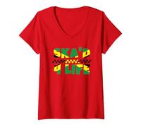 Mujer Ska'd For Life - Ska jamaiquino Camiseta Cuello V