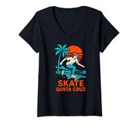 Mujer Skate Santa Cruz, patineta de Playa Vintage para Hombre Camiseta Cuello V
