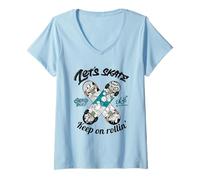 Mujer Skateboarding with Graffiti Style, Skateboard Graphic Design Camiseta Cuello V