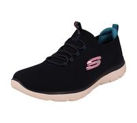 Skechers Cumbres, Zapatillas Mujer, Ribete Azul Marino de Punto Verde Azulado Rosa, 38 EU