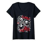 Mujer Skelanimals Cuddly But Deadly Kit Diego and Bonita Sketch Camiseta Cuello V