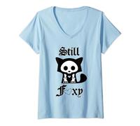 Mujer Skelanimals Foxy The Fox Still Foxy Vintage Retro Punk Logo Camiseta Cuello V