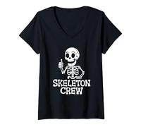 Mujer Skeleton Crew - Esqueleto Espeluznante Divertido Camiseta Cuello V