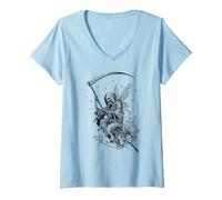 Mujer Skeleton Cute Fairy Goth Fairycore Grunge Vintage Graphic Camiseta Cuello V