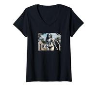 Mujer Skeleton,Halloween Gifts,Day of the Dead,Skeleton in Bikini Camiseta Cuello V