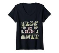 Mujer Skibidi Six Seven Rizzmas Funny Christmas 2025 Ugly Xmas 67 Camiseta Cuello V
