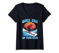 Mujer Skiing if You Can Camiseta Cuello V