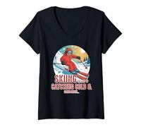 Mujer Skiing The Art of Catching a Cold and Going Broke Camiseta Cuello V