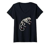 Mujer Skull Panther: Traditional Tattooed Tattoo Inspired Clothing Camiseta Cuello V