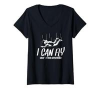 Mujer Skydive I Can Fly ¿Cuál es tu Superpoder Camiseta Cuello V
