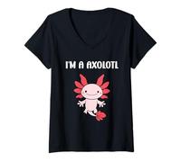 Mujer Small animals axolotl funny minimalist simple i'm a axolotl Camiseta Cuello V