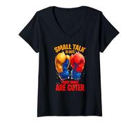 Mujer Small Talk IS Cute Short Hooks Are Cuter Camiseta Cuello V