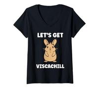 Mujer Small viscachas mingon Animals Quote Simple Chill Viscacha Camiseta Cuello V