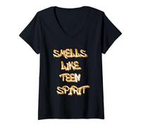 Mujer Smells Like Teen Spirit T-Shirt - Iconic & Grunge-Inspired Camiseta Cuello V
