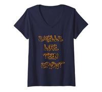 Mujer Smells Like Teen Spirit T-Shirt - Iconic & Grunge-Inspired Camiseta Cuello V