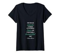 Mujer Smile Love Beautiful Thing - Santa Teresa de Calcuta Imprimir Camiseta Cuello V