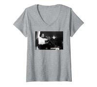 Mujer Smokey Robinson Motown Cantante Los Milagros de Michael Grecco Camiseta Cuello V