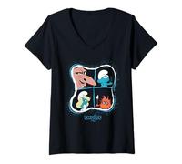 Mujer Smurfs Movie Magical Portrait Character Grid Cartoon Camiseta Cuello V
