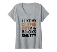 Mujer Smutty Books & Coffee Dark Romance Bookworm Vibes Camiseta Cuello V