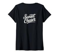 Mujer #snirt sunset chaser camiseta puesta de sol sudadera con capucha mujer hombre Camiseta Cuello V