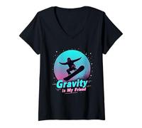 Mujer Snowboard Camiseta Cuello V