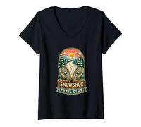 Mujer Snowshoe Trail Club Raquetas Senderismo Invernal Camiseta Cuello V