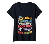 Mujer So Long 7th Grade Look out 8th Grade Here I Come Graduación Camiseta Cuello V