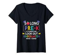 Mujer So Long Pre-K 1st Kindergarten Here I Come Back To School Camiseta Cuello V